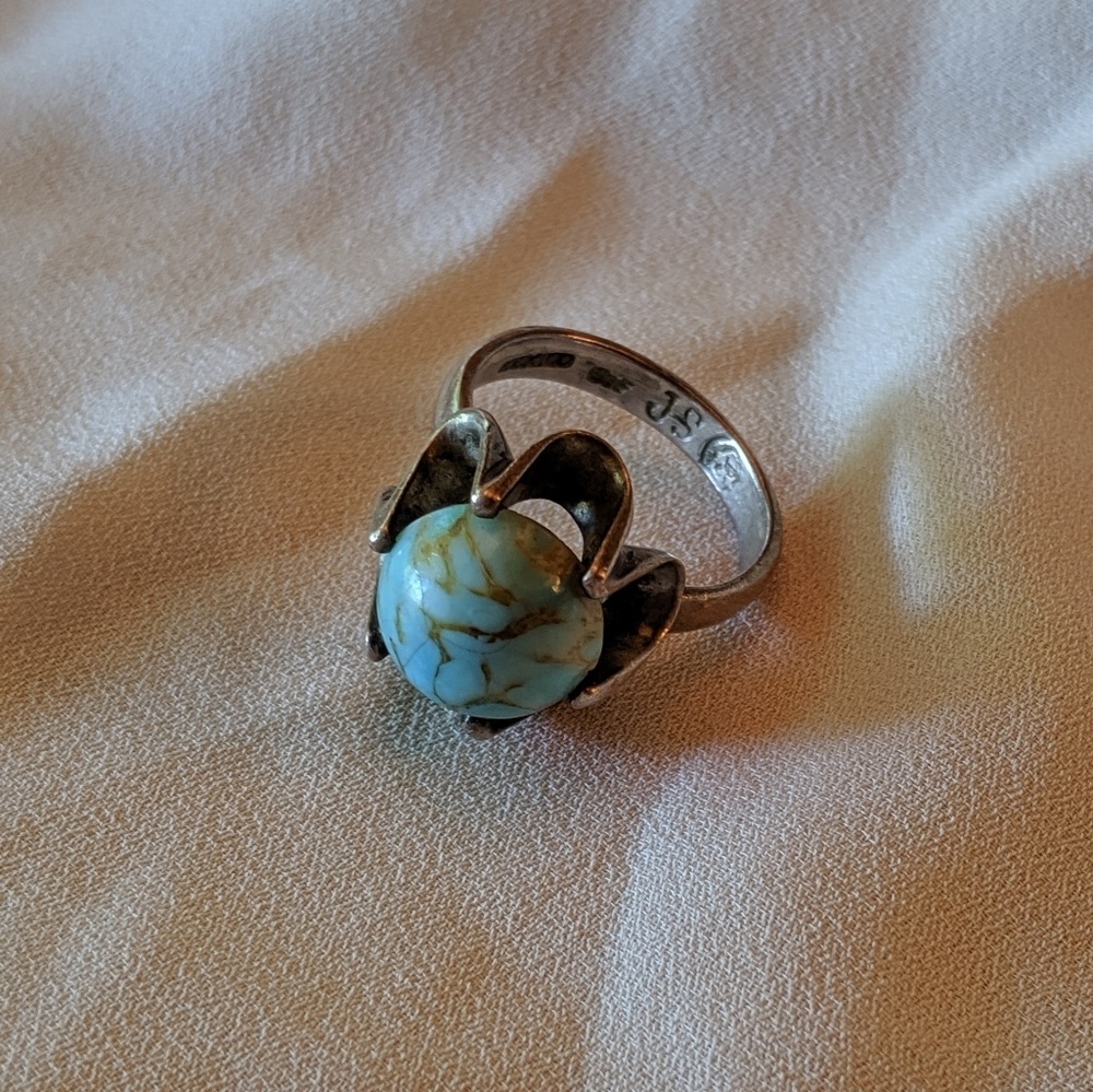 Vintage Mexican Sterling Silver, Turquoise Ring